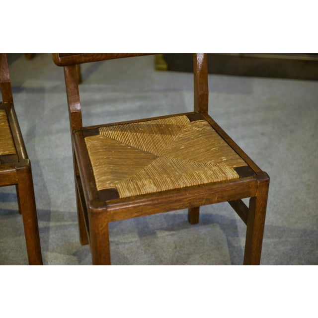 1940s Oak Chairs in the style of Pierre Cruège, 1940s, Set of 6 For Sale - Image 5 of 13