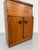 Mid Century Modern Teak Bar Cabinet | Mirrored Home Bar With Drop-Down Serving Surface, C. 1960’s For Sale - Image 9 of 14