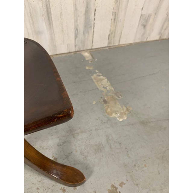 Brown Sculpted Mahogany Tripod Theben Stool After Adolf Loos For Sale - Image 8 of 11