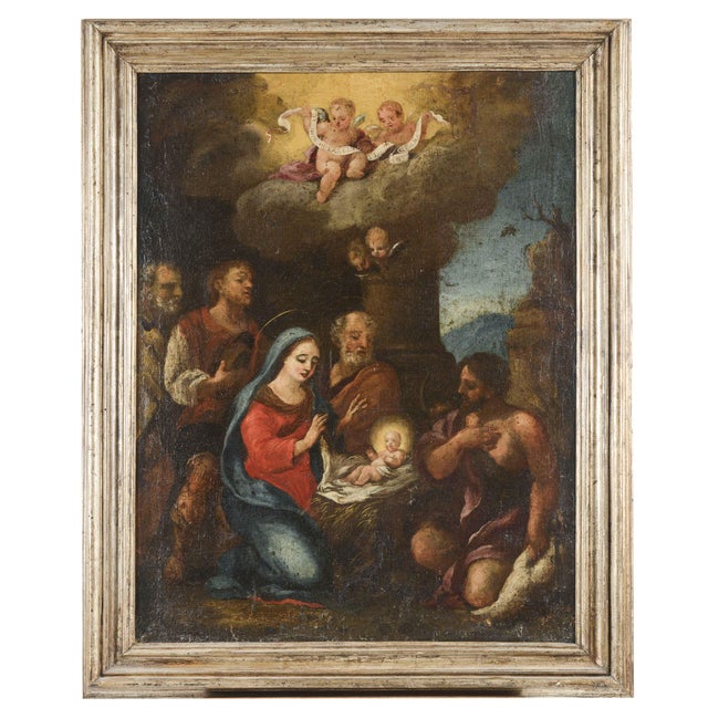 Nativity, 1500s, Oil on Canvas For Sale