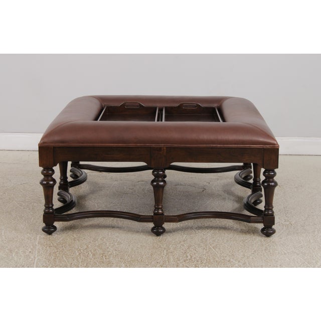 Age: Approx. 20 Years Old Details: Continental Style Removable Serving Trays Quality Brown Leather Outside Top High...
