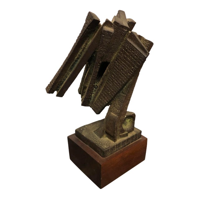 Mid Century Brutalist Modern Layman Jones 1964 Iron Sculpture For Sale