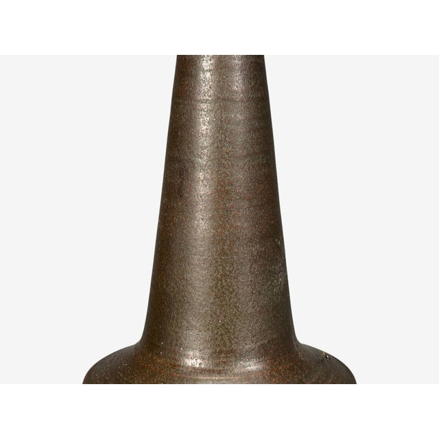 Brown 1960s Nils Kähler, Large Table Lamp, Brown Glazed Stoneware For Sale - Image 8 of 12