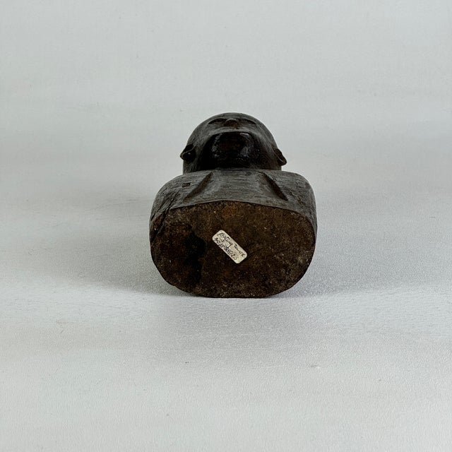 Black Magnanimous Vintage Wood Bust Carving of African Male Figure For Sale - Image 8 of 9
