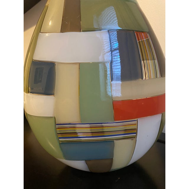Robin Mix Patchwork Color Block Glass Vase For Sale - Image 4 of 9