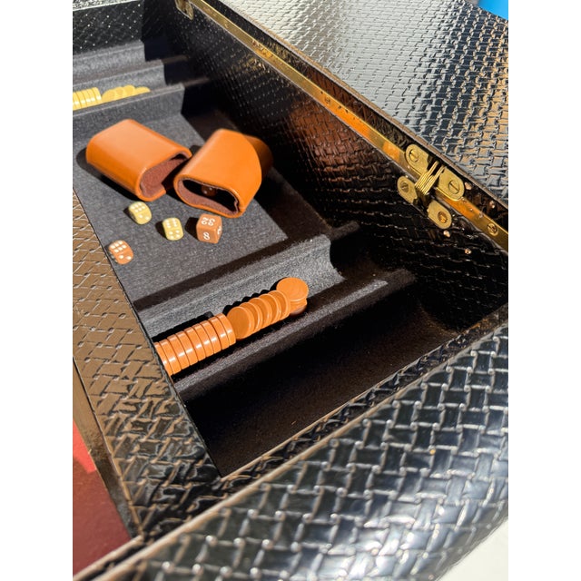 1980s Embossed Leather Game Table or Desk For Sale - Image 11 of 12