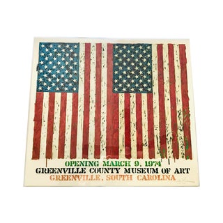 1974 Greenville Museum of Art Jasper Johns Poster, Framed For Sale