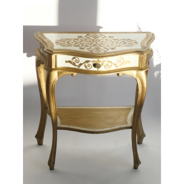 Wood Mid-Century Modern Gilded Florentine Wooden Entry Table, 1960s For Sale - Image 7 of 12