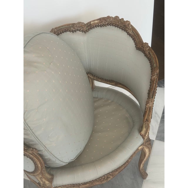 Antique,French Provincial ,Louis XV ,Berger,Delicate Carved Wood Frame ,With Gilded Accent For Sale - Image 4 of 8