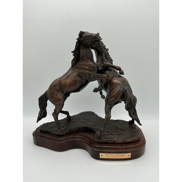 2000 - 2009 Bronze Sculpture “Mustang Challenge” Dee Adams Prater 2/10 Signed For Sale - Image 5 of 12
