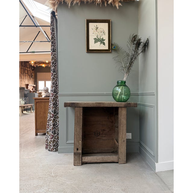 Small Vintage Oak Workbench, 1950s For Sale - Image 12 of 12