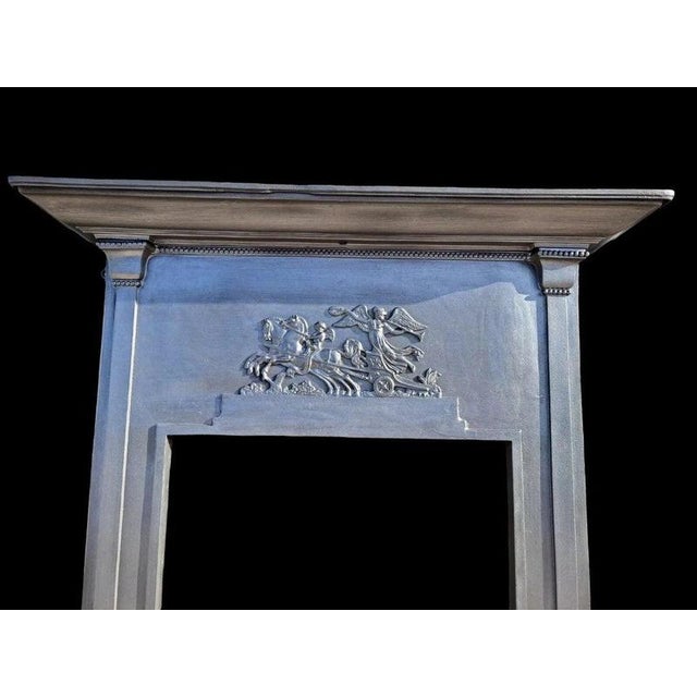 Victorian Edwardian Cast Iron Fireplace Surround for Wood Burner For Sale - Image 4 of 12