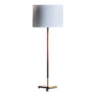 Floor Lamp in Brass and Rosewood from Kalmar, 1960s For Sale