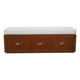 Baxter Bench, Medium Walnut For Sale