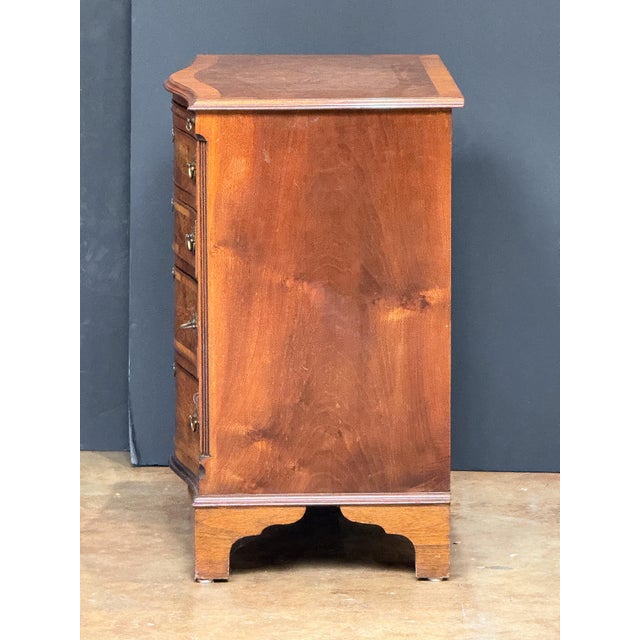 Wood English Bachelor's Small Chest or Bedside Cabinet of Burl Walnut For Sale - Image 7 of 14