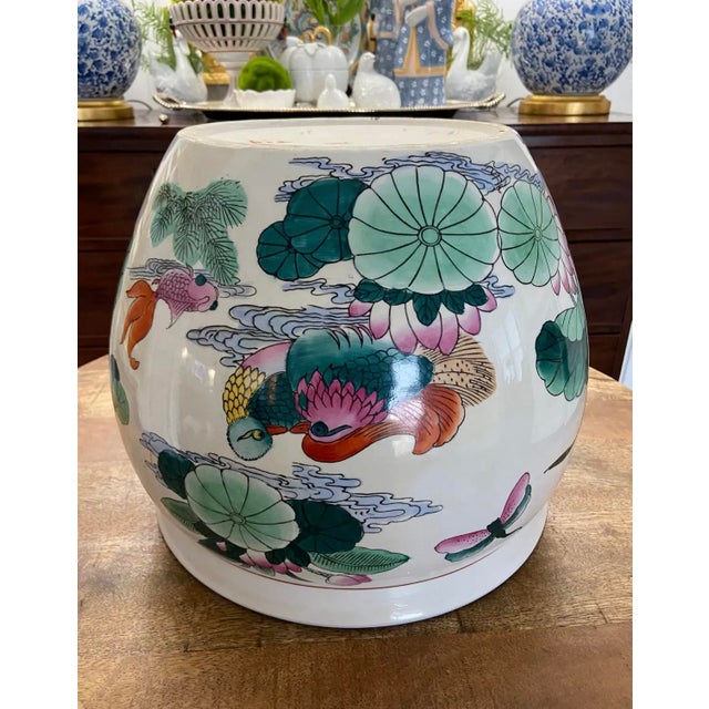 Early 20th Century Vintage Mid to Late 20th Century Brightly-Colored Lily Pad Koi Fish Bowl For Sale - Image 5 of 8
