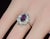 Metal Gia Certified 3.15ct No-Heat Purple Pink Sapphire & Diamond 18k Gold Halo Ring, Size 6.5 For Sale - Image 7 of 18