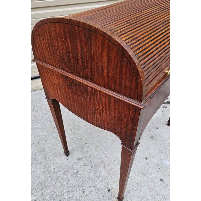 Brown Antique George III Style Diminutive Roll Top Desk For Sale - Image 8 of 9