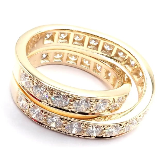 Cartier 1990s Cartier Yellow Gold Nouvelle Vague Diamond Band, Size 5.75 For Sale - Image 4 of 12