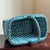 Mid-20th Century Cornflower Blue Market / Gathering Basket For Sale - Image 11 of 15
