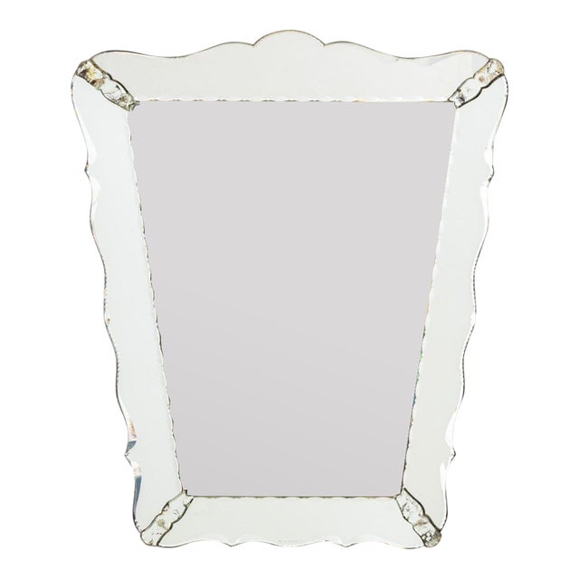 Vintage Venetian Style Framed Beveled Glass Mirror For Sale