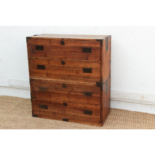 Japanese Antique Japanese Stacking Tansu Chest For Sale - Image 3 of 13