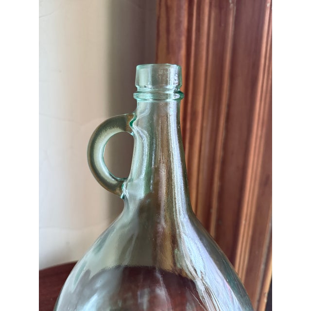 Mid-Century Modern 1977 One Gallon Green Glass Wine Jug Fullerton California For Sale - Image 3 of 11