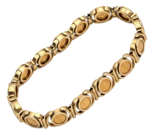 Late 20th Century 18k Bracelet With Mexican 24k Dos Peso Coins