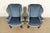 1980s Kindel Furniture Chippendale Carved Mahogany Blue Velvet Upholstered Wingback Lounge Chairs, Pair For Sale - Image 5 of 14