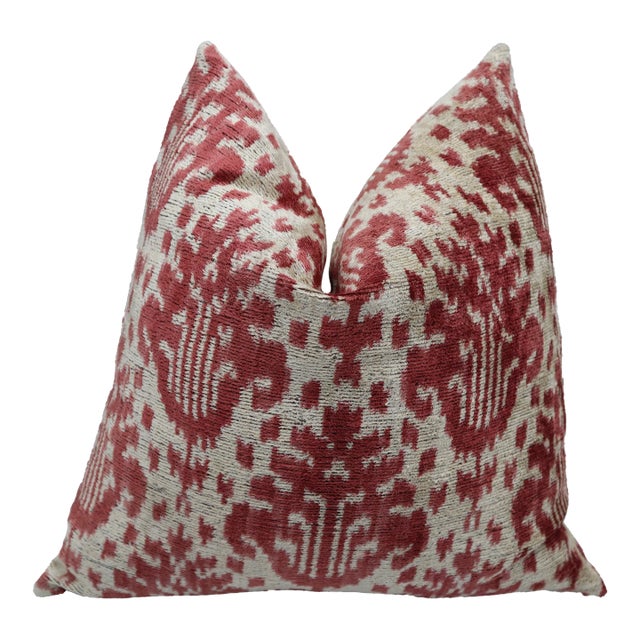 Handmade Luxury Brown Velvet Decorative Throw Pillow With Down Insert For Sale