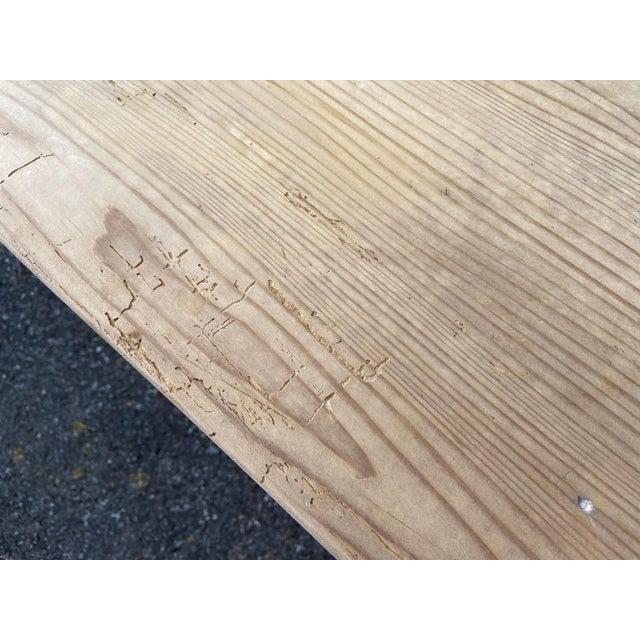 Large Alsatian Natural Fir Bistro Coffee Table, 1930s For Sale - Image 9 of 12