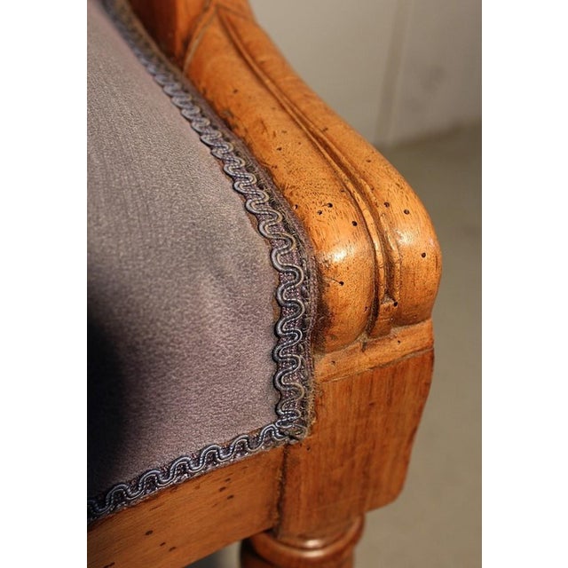 Louis Philippe Blond Walnut Office Chair, Late 19th Century For Sale - Image 9 of 16