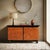 1980s storage unit crafted in lacquered wood, featuring a sleek and modern design. The drawer fronts are made of burl,...