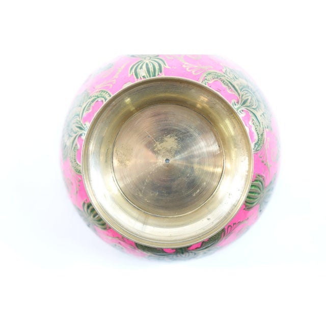 Traditional 1950s Brass Enameled Decorative Bowl For Sale - Image 3 of 3