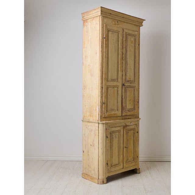 Antique Tall Narrow Pine Cabinet, Northern Sweden, 1810 For Sale - Image 11 of 13