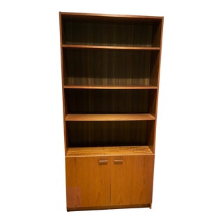 Vintage Danish Modern Teak Bookcase Cabinet For Sale