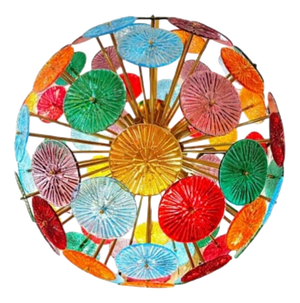 Sputnik Lamp with Murano Glass Discs, 1950s