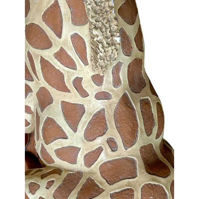Vintage 1970s Marwal Seated Giraffe Sculpture – Hand-Painted Boho Folk Art Figurine For Sale - Image 13 of 17