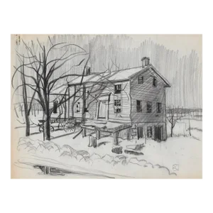 1930s Norman Kent Winter Landscape