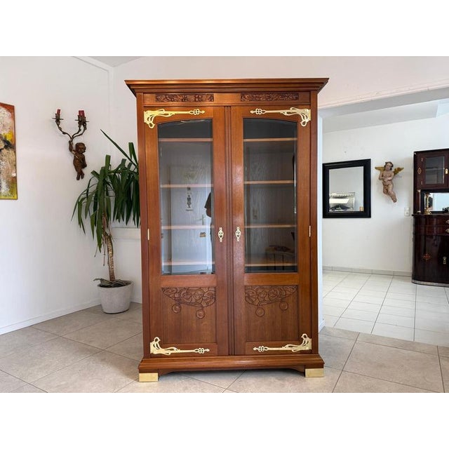 Antique Art Nouveau Glass Display Cabinet, 1920s For Sale - Image 10 of 18