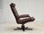 Wood Danish Swivel Armchair in Brown Furniture Leather from Georg Thams, 1970s For Sale - Image 7 of 18