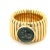 Goldenrod Italian 18k Yellow Gold Tubogas Ring With Ancient Coin, Vintage 1970s, Size 8.5 For Sale - Image 8 of 9
