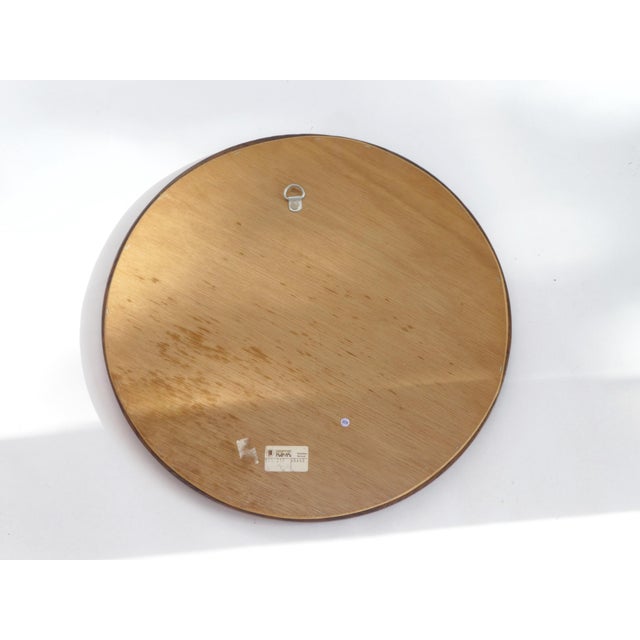 Brown Dutch Round Wooden Wall Mirror from Pieterman, 1950s For Sale - Image 8 of 10