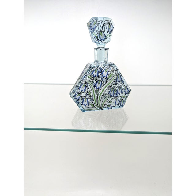 Vintage Art Deco Carafe with Glasses in Hand-Painted Crystal Glass, 1930, Set of 5 For Sale - Image 15 of 17
