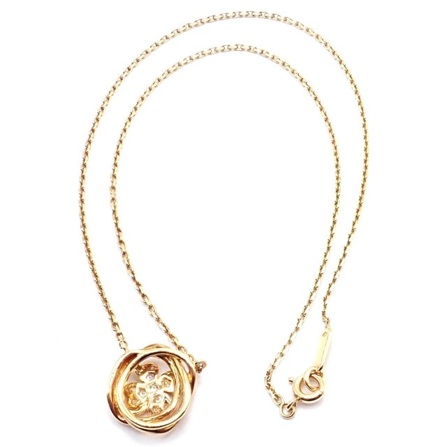 Chanel Chanel 4 Leaf Clover Gold Diamond Pendant Link Chain Necklace For Sale - Image 4 of 12