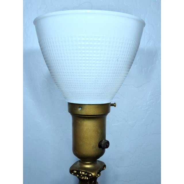 Beautiful mid-century neoclassical torchiere table lamp manufactured by the highly collectible Rembrandt Lamp Company of...