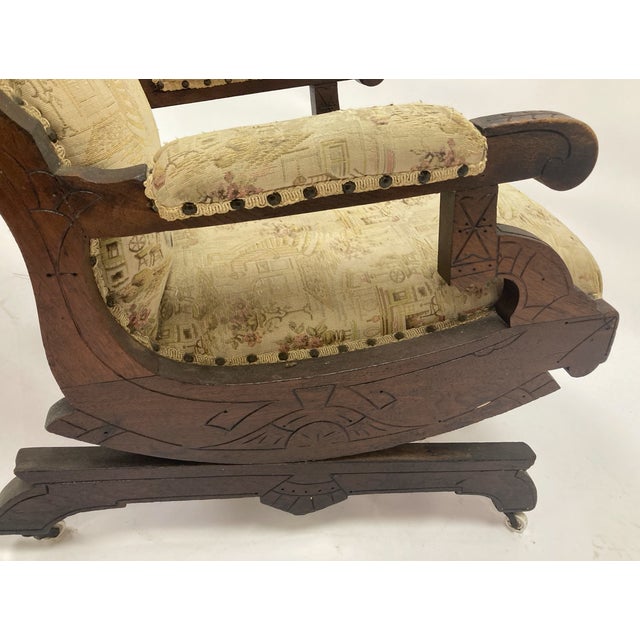 Victorian Victorian Eastlake Platform Rocking Chair, Late 19th Century For Sale - Image 3 of 6
