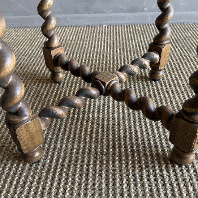 Bellows Side Table in White Oak With Barley Twist Leg Details For Sale - Image 9 of 11