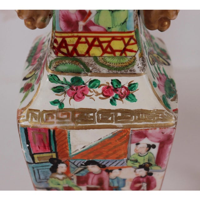 19th Century Mid 19th Century Chinese Famille Rose Vases - a Pair For Sale - Image 5 of 13