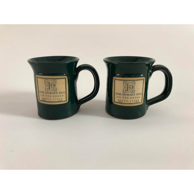2000 - 2009 Modern Hunter Green Deneen Pottery Set of 2 Mugs For Sale - Image 5 of 5